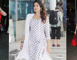 From bodycon dresses to ethnic wear, Janhvi Kapoor&rsquo;s airport looks are always on point!