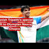 Article image for: Manish Tripathi's special gift to Olympian Neeraj Chopra