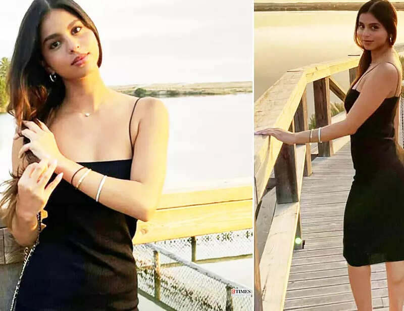 Suhana Khan brings glamour to a day by the lake in a black bodycon dress in these new stunning pictures