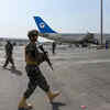 Taliban Badri special force fighters secure the airport in Kabul today