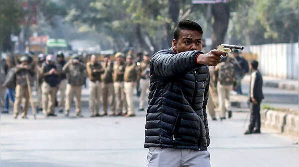 Man opens fire at a CAA protest at Jamia Millia Islamia University, injuring a student (Photo: Danish Siddiqui/Reuters)