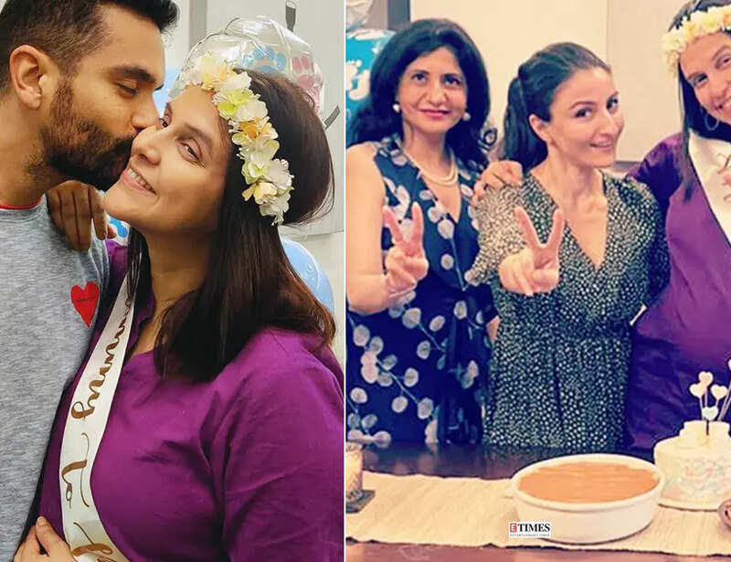 Lovely pictures from Neha Dhupia's surprise baby shower ceremony