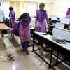Students clean up classroom