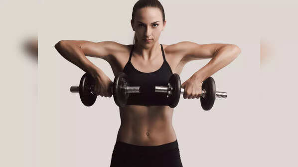 Dumbbell upright row to T-position