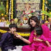 Shilpa Shetty brings Ganpati idol home without husband Raj Kundra