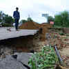 Caved-in road