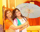 Ladies in retro mood in Banaras