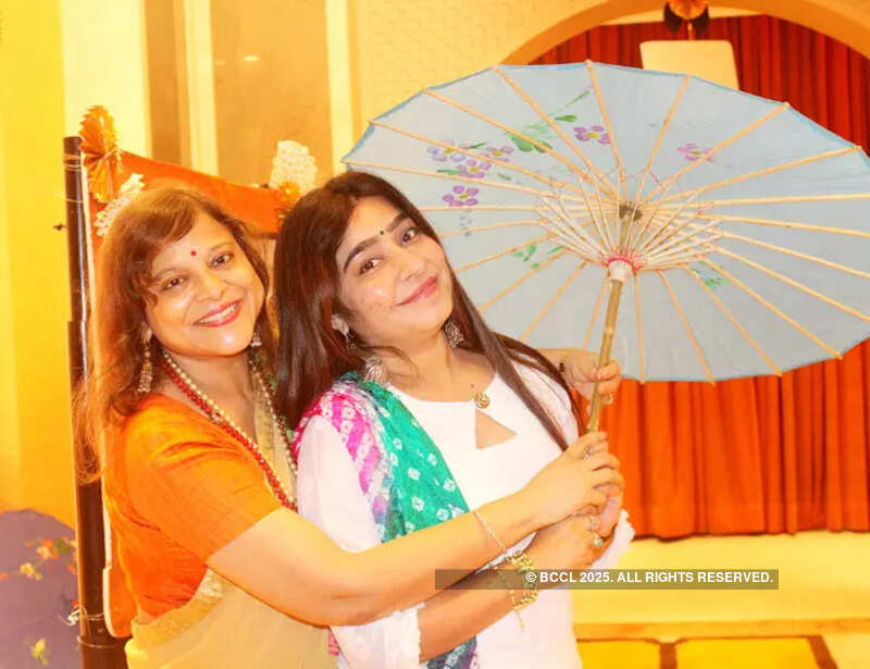 Ladies in retro mood in Banaras
