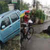 Road caved in near Press club