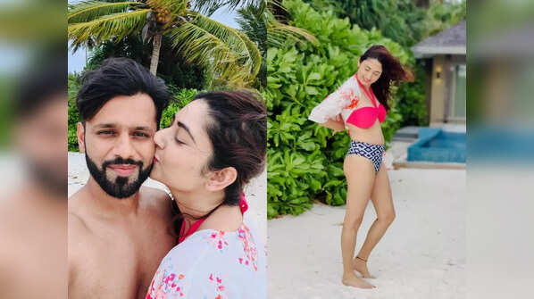 Bade Achhe Lagte Hain 2 actress Disha Parmar looks ravishing in a printed bikini; shares loved-up photos with husband Rahul Vaidya from Maldives