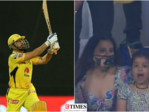 IPL 2021: Ziva Dhoni's epic reaction post MS Dhoni's winning six in CSK vs SRH match is unmissable! See photos