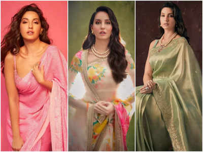 Nora Fatehi's elegant silk saree is a traditional look you should