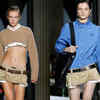 Low-rise micro mini skirts