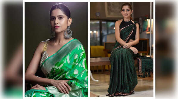 Navratri 2021 Day 2! Sai Tamhankar to Sonalee Kulkarni; Marathi actresses who looked divine in green sarees