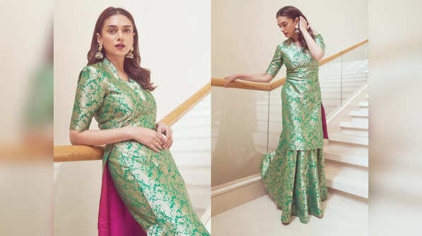 Aditi Rao Hydari's Benarasi green sharara is perfect for Eid Milad-un-Nabi
