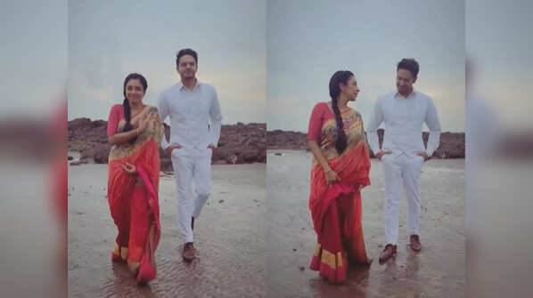 Anuj and Anupamaa by the beach