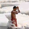Toxic foam floats on Yamuna