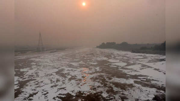 Toxic foam floats on Yamuna