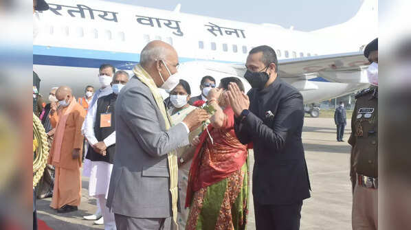 In pics: President Ram Nath Kovind arrives in Kanpur