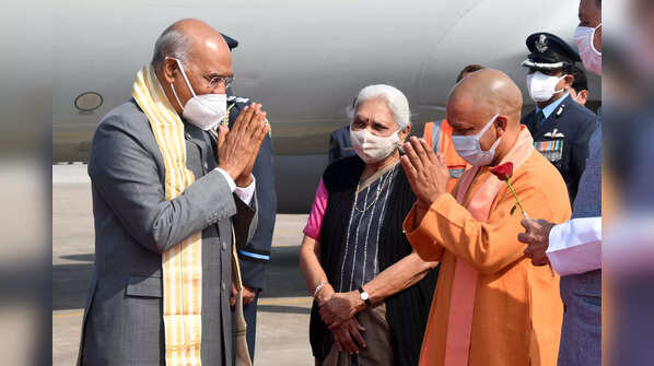 In pics: President Ram Nath Kovind arrives in Kanpur