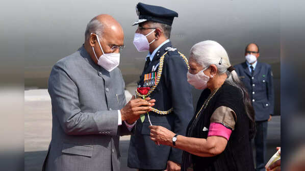 In pics: President Ram Nath Kovind arrives in Kanpur