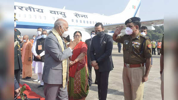 In pics: President Ram Nath Kovind arrives in Kanpur