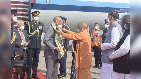 In pics: President Ram Nath Kovind arrives in Kanpur