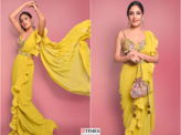 Mellow Yellow! Surbhi Chandna in a ruffled saree sets the tone for a brighter winter, see photos