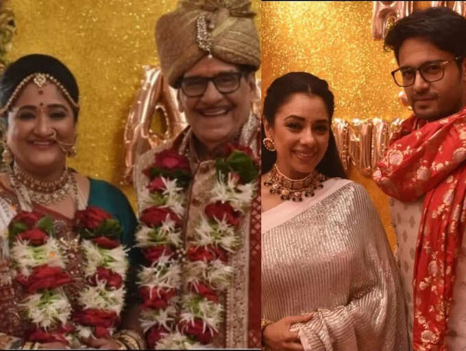 Anupamaa's Rupali Ganguly, Gaurav Khanna, Sudhanshu Pandey deck up for Baa- Bapu ji's 50th wedding anniversary; see their glam photos | The Times of  India