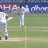 Gill batting a long way outside his crease against Jamieson