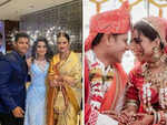 Rekha at Neil Bhatt and Aishwarya Sharma's wedding reception
