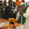 Farmer leader Rakesh Tikait at Gen Rawat's residence to pay last respects
