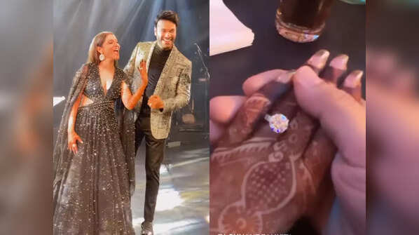 Ankita and Vicky flaunt their rings