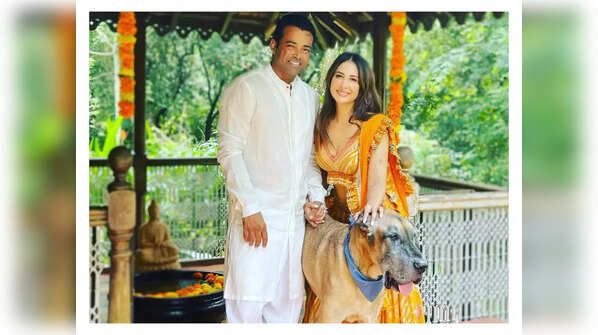 Kim Sharma and Leander Paes