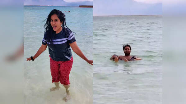 Indian Idol 12 finalists Sayli Kamble, Mohd Danish share fun pictures floating in the Dead Sea during their visit to Israel
