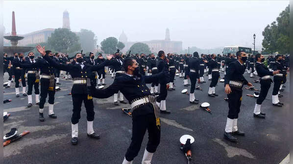 Navy personnel exercise