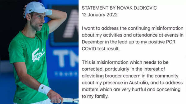 DJOKOVIC'S STATEMENT