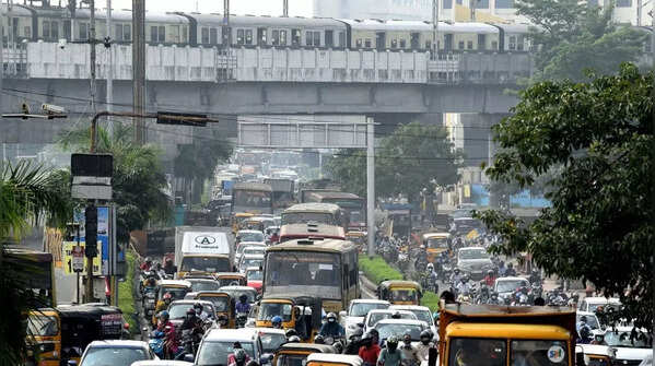 In photos: Chennai Metro work causes traffic bottlenecks