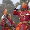 The Camel-mounted band of the Border Security Force at the 73rd Republic Day at Rajpath