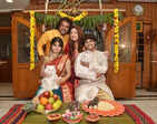 Upendra, Priyanka and kids Ayush and Aishwarya for Sankranti shoot