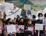 Massive protest against acid attack on woman in Srinagar