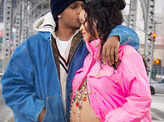 Latest pictures of Rihanna flaunting her baby bump for the first time from her stylish pregnancy shoot