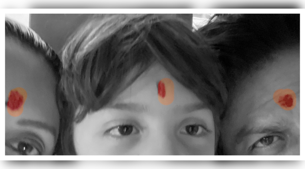 For applying tilak on the forehead on Diwali
