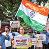 Defying prohibitory orders, national flag hoisted in college campus in Shivamogga
