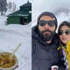 Enjoying hot maggie in the cold weather