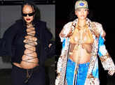 Mommy-to-be Rihanna aces her stylish maternity looks in plunging and lace tops