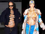 Mommy-to-be Rihanna aces her stylish maternity looks in plunging and lace tops