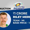 Riley Meredith is sold to Mumbai Indians for Rs 1 crore