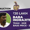 Baba Indrajith sold to KKR for his base price of Rs 20 Lakh