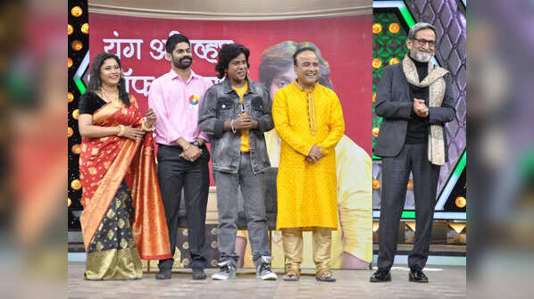 Mahesh Manjrekar participates in a skit